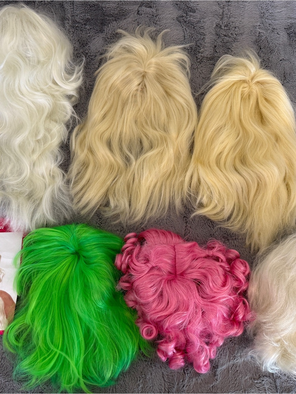 6 Pc Costume Wig Lot California Costumes Target Adult Pink Green